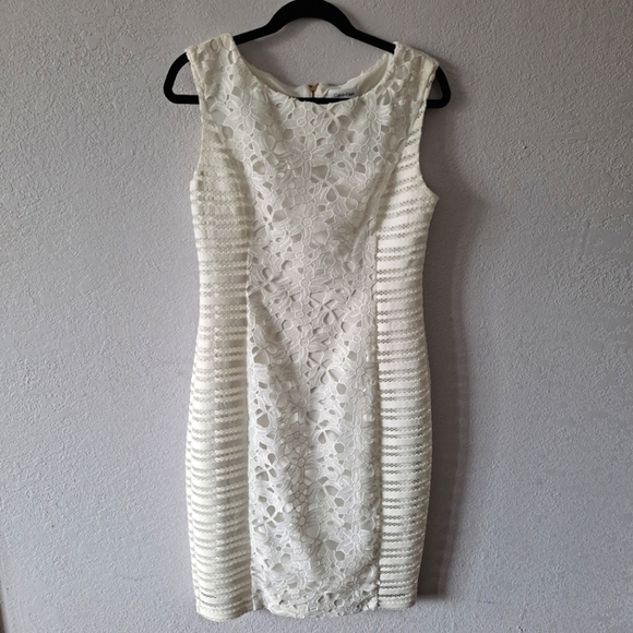 Calvin Klein Dresses & Skirts - Calvin Klein White Floral Lace Dress